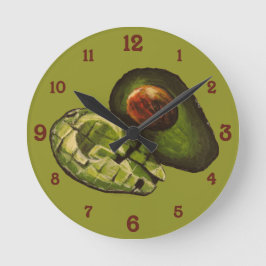 Avocado Acrylic Wall Clock Runde Wanduhr