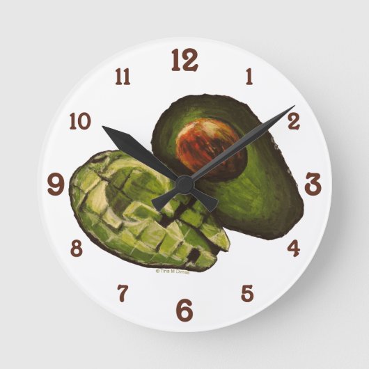 Avocado Acrylic Wall Clock Runde Wanduhr (Vorderseite)
