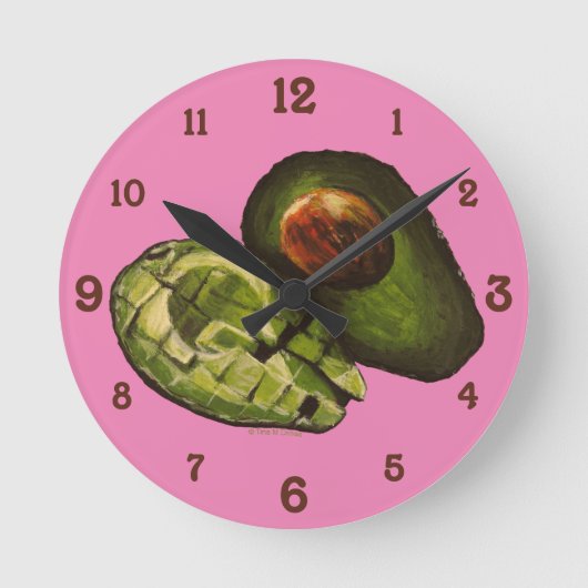 Avocado Acrylic Wall Clock Runde Wanduhr (Vorderseite)