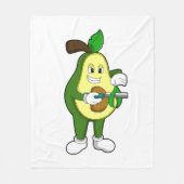 Avocado als Friseur mit Razor Fleecedecke (Vorderseite)