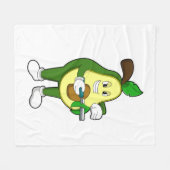 Avocado als Friseur mit Razor Fleecedecke (Vorderseite (Horizontal))