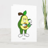 Avocado als Friseur mit Razor Karte (Rückseite)