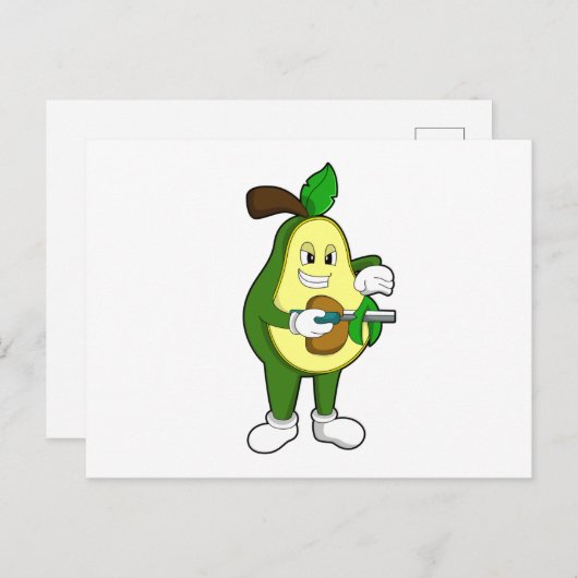 Avocado als Friseur mit Razor Postkarte (Vorne/Hinten)