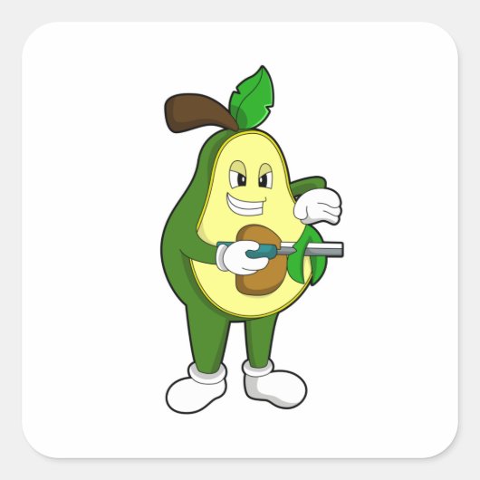 Avocado als Friseur mit Razor Quadratischer Aufkleber (Vorderseite)