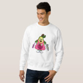 Avocado als Friseur mit Schere & Kamin Sweatshirt (Vorne ganz)