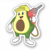 Avocado als Handwerker mit Drill Aufkleber (Vorderseite)