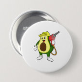 Avocado als Handwerker mit Drill Button (Vorne & Hinten)