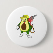 Avocado als Handwerker mit Drill Button (Vorderseite)