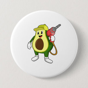 Avocado als Handwerker mit Drill Button