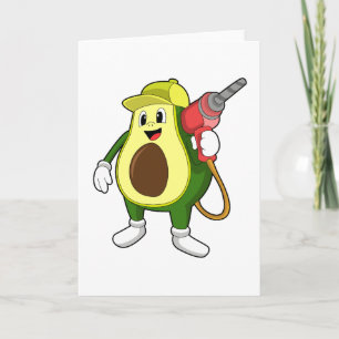Avocado als Handwerker mit Drill Karte