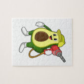 Avocado als Handwerker mit Drill Puzzle (Horizontal)