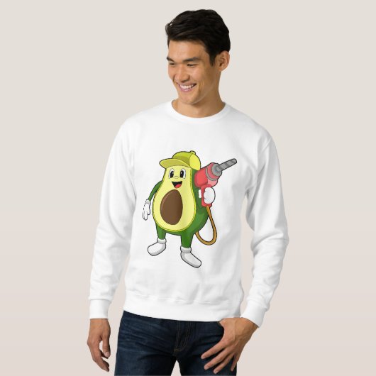 Avocado als Handwerker mit Drill Sweatshirt (Vorne ganz)