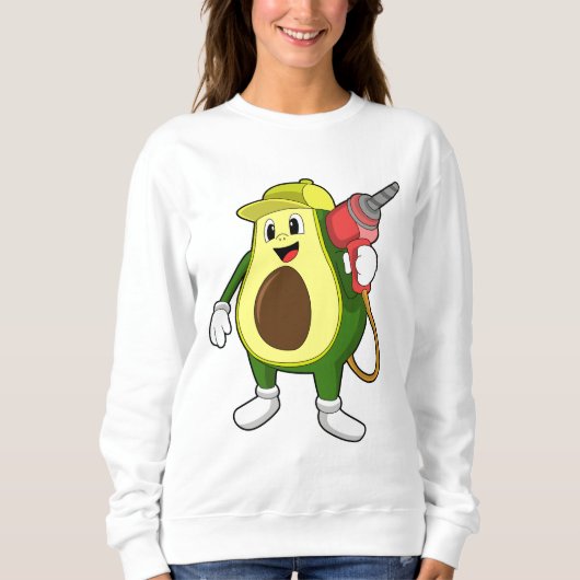 Avocado als Handwerker mit Drill Sweatshirt (Vorderseite)