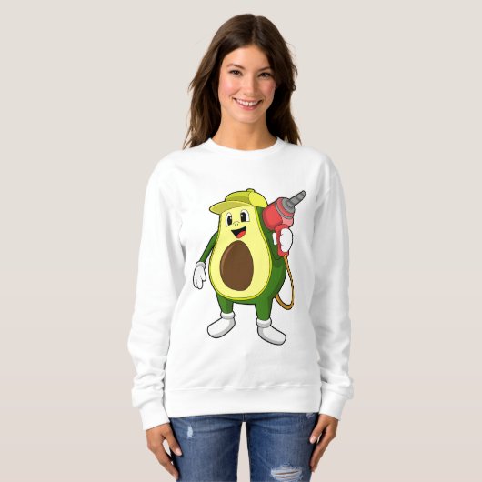 Avocado als Handwerker mit Drill Sweatshirt (Vorne ganz)