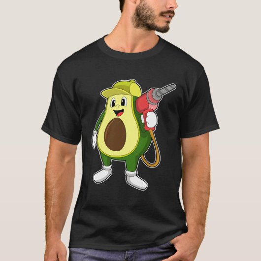 Avocado als Handwerker mit Drill T-Shirt (Vorderseite)