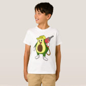 Avocado als Handwerker mit Drill T-Shirt (Vorne ganz)