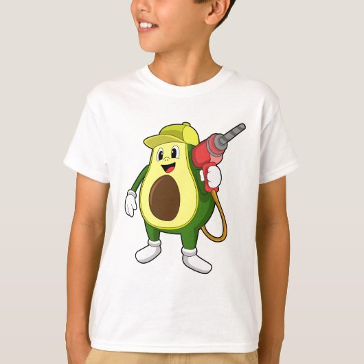 Avocado als Handwerker mit Drill T-Shirt (Vorderseite)