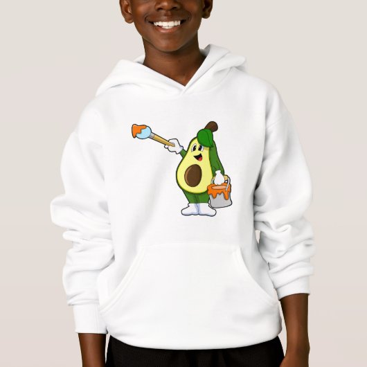 Avocado als Maler mit Pinsel Hoodie (Vorderseite)
