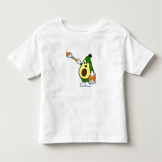 Avocado als Maler mit Pinsel Kleinkind T-shirt (Vorderseite)
