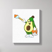 Avocado als Maler mit Pinsel Leinwanddruck (Vorderseite)