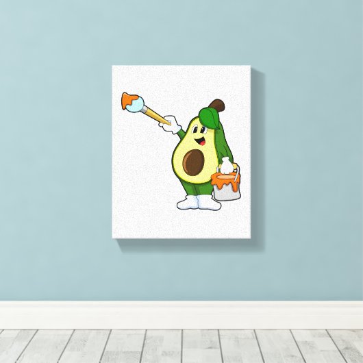 Avocado als Maler mit Pinsel Leinwanddruck (Insitu (Holzboden))