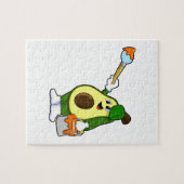 Avocado als Maler mit Pinsel Puzzle (Horizontal)