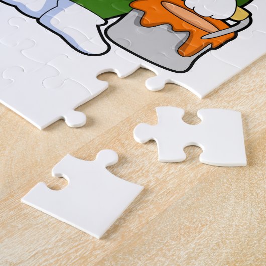 Avocado als Maler mit Pinsel Puzzle (Seite)