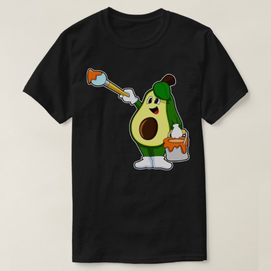 Avocado als Maler mit Pinsel T-Shirt (Design vorne)