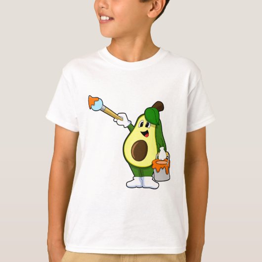 Avocado als Maler mit Pinsel T-Shirt (Vorderseite)
