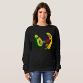 Avocado And Banana Eating Vegan Avocado Sweatshirt (Vorne ganz)