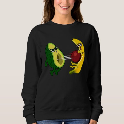 Avocado And Banana Eating Vegan Avocado Sweatshirt (Vorderseite)