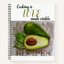 Avocado Art Design Cooking Quote Rezept Notebook Notizblock