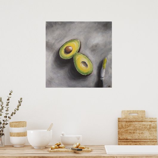 Avocado Art Modern Still Life Frühstück Helthy Fat Poster (Küche)