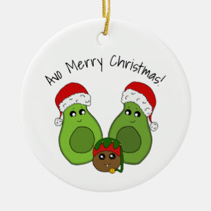Avocado - Avo Frohe Weihnachten Familie Niedliche  Keramik Ornament