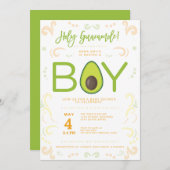 Avocado Baby Showboy Guacamole Taco Party Einladung (Vorne/Hinten)