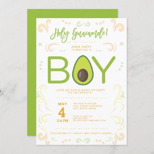 Avocado Baby Showboy Guacamole Taco Party Einladung
