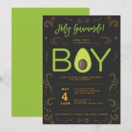 Avocado Baby Showboy Guacamole Taco Party Einladung