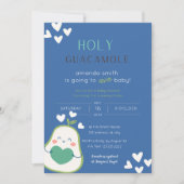 Avocado Baby Shower, Baby Boy  Einladung (Vorderseite)
