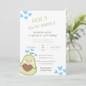 Avocado Babydusche, Baby Boy Einladung (Stehend Vorderseite)