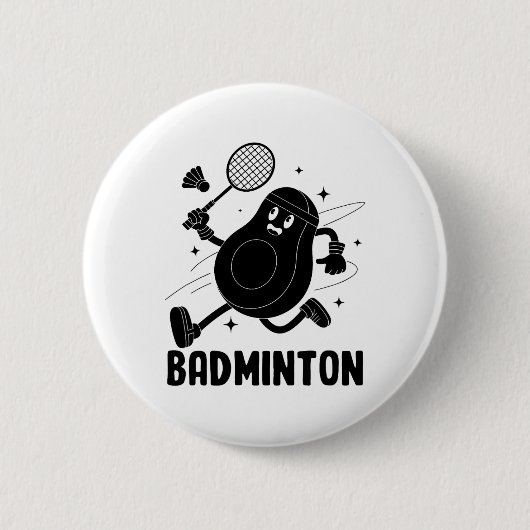 Avocado Badminton Gesunde vegetarische Ernährung Button (Vorderseite)