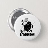 Avocado Badminton Gesunde vegetarische Ernährung Button (Vorne & Hinten)
