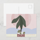 Avocado-Baum-Schüchterner-Birthday-Geometrie Postkarte (Vorne/Hinten)