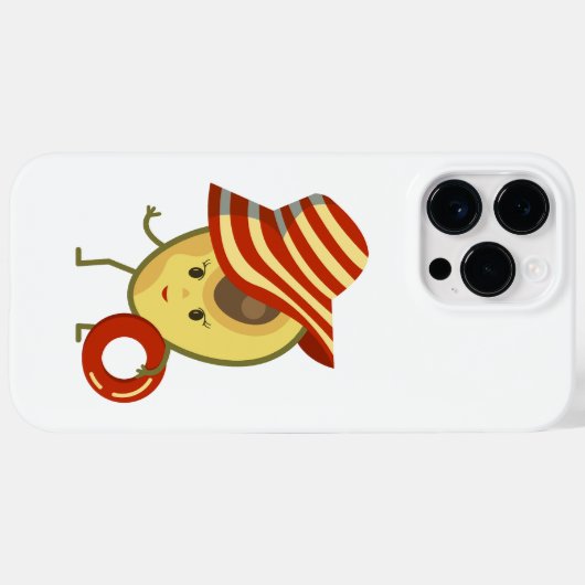 Avocado Beach Girl mit Sonnenmütze und Schwimmring Case-Mate iPhone Hülle (Rückseite (Horizontal))