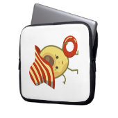 Avocado Beach Girl mit Sonnenmütze und Schwimmring Laptopschutzhülle (Vorderseite Links)