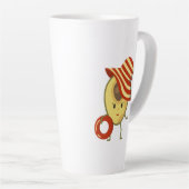 Avocado Beach Girl mit Sonnenmütze und Schwimmring Milchtasse (Rechte Ecke)