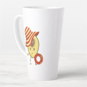 Avocado Beach Girl mit Sonnenmütze und Schwimmring Milchtasse (Linke Ecke)