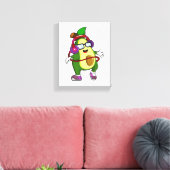 Avocado bei Musik mit Kopfhörer Leinwanddruck (Insitu (Wohnzimmer))