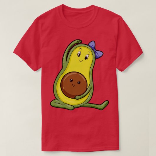 Avocado bei Yoga mit Baby T-Shirt (Design vorne)