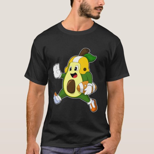Avocado beim Fußballsport T-Shirt (Vorderseite)