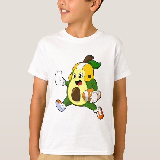 Avocado beim Fußballsport T-Shirt (Vorderseite)